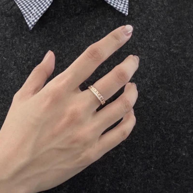 Fashion Light Luxury Ring for Women Silver  Diamond Inlaid Trendy Rhombus Glossy Ring Stacked Style Party Gifts