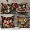Christmas Pillow Cover Home Pillow Cushion Printed Sofa Decoration New Polyester Cushion Cover