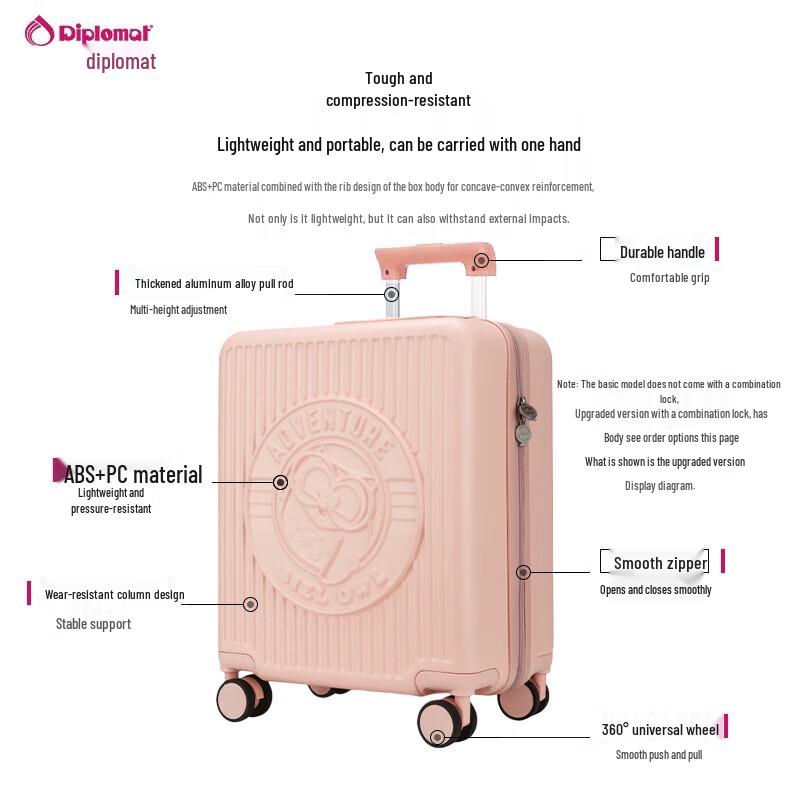 

Diplomat Bububu Collection Carry-on Spinner Suitcase BB-L3303 17-inch