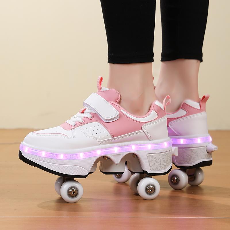 Adult/Kids Roller Roller Shoes Luminous Skating Shoes Kids Glowing Sneakers Luminous Sneakers