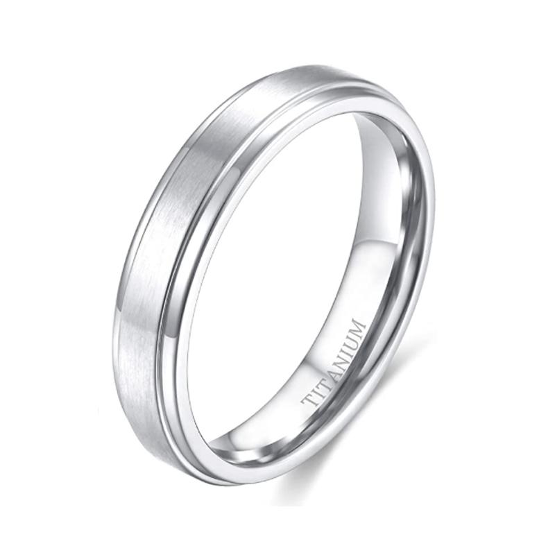 Tigrade 4/6/8/10mm Black Titanium Ring Man Brushed Wedding Band Women Engagement Rings Silver Color Bague Femme Anneau Bijoux