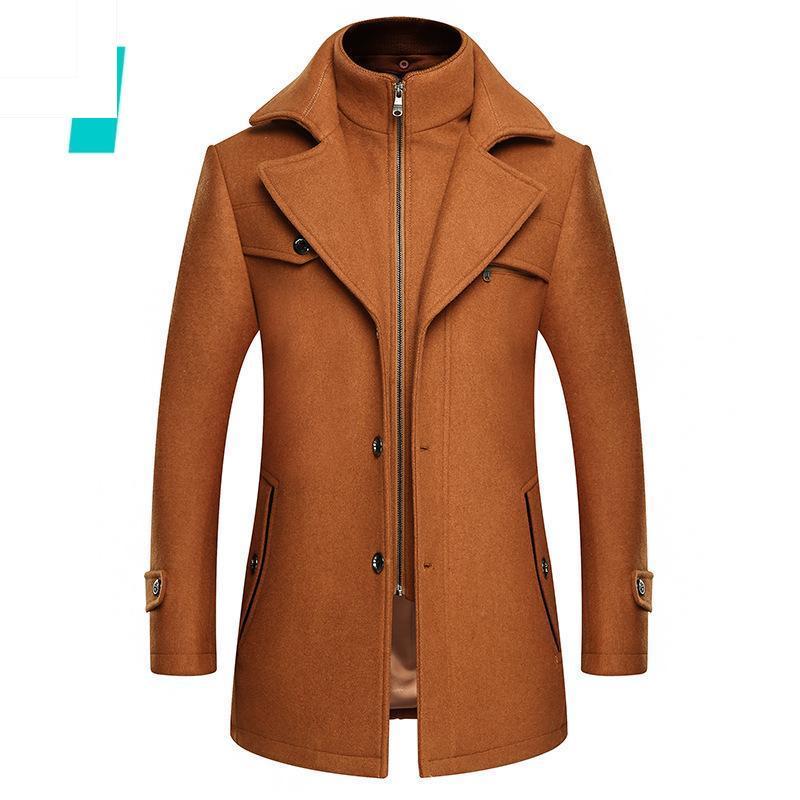 

Осеннее и зимнее шерстяное пальто, мужской тонкий толстый шерстяной плащ больших размеров