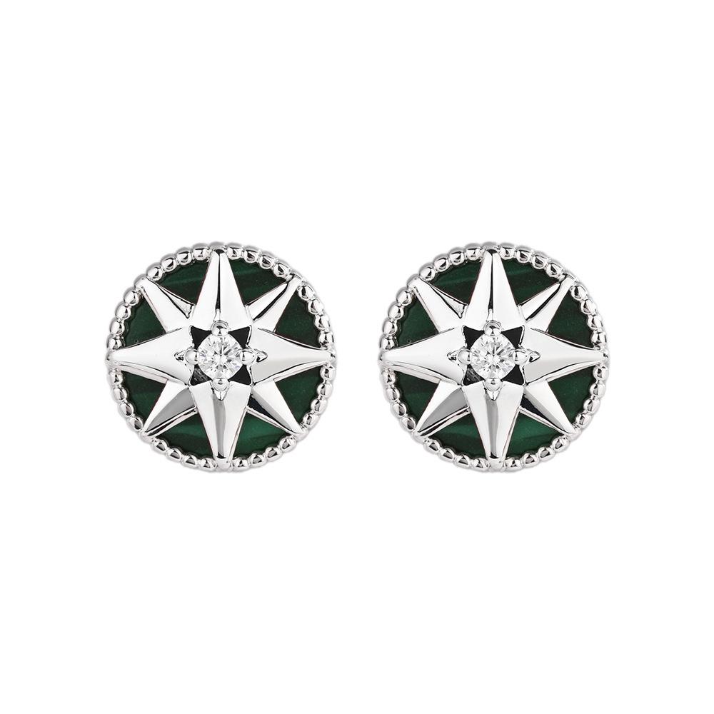 

Hot-selling Fritillary octagram compass stud earrings, foreign gas earrings, earrings, European and American style