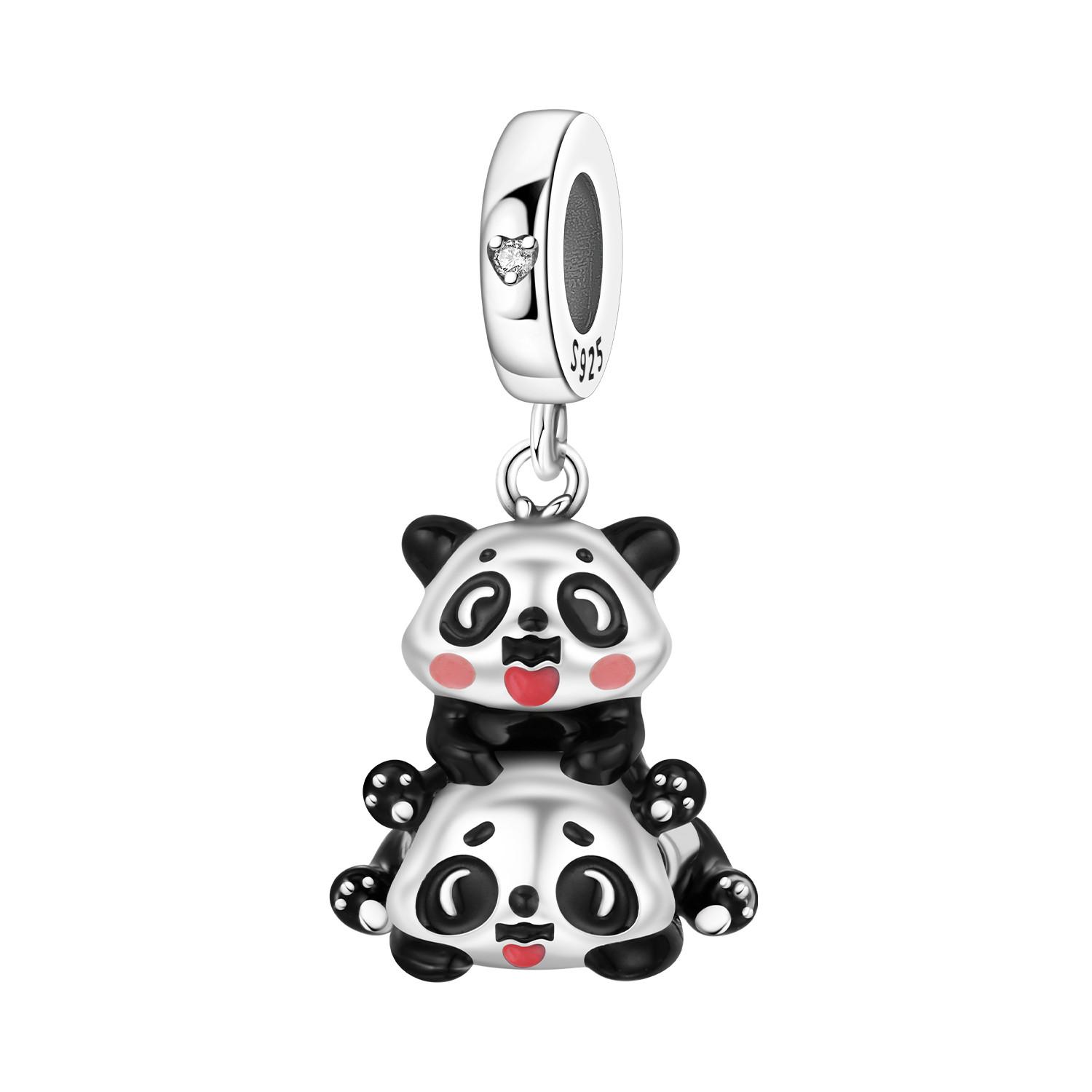 

Exquisite Exquisite 925 Silver Cute Panda Animals Beads Pendants Bracelet Charm Jewelry Party Diy Trendy Gifts