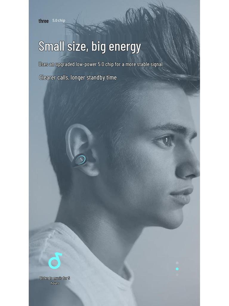 YX-08 Ear Clip Bluetooth TWS In-Ear Stereo Earbuds