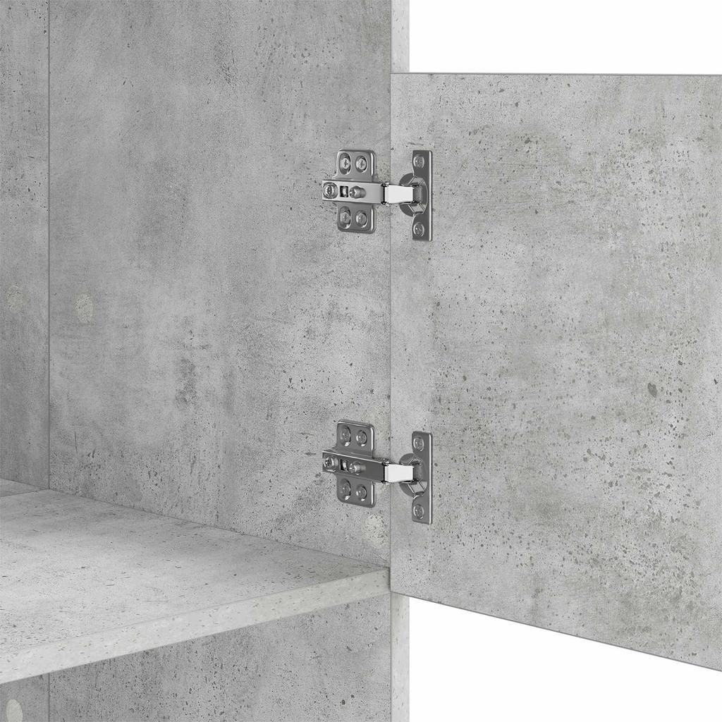 Wäscheschrank mit Stauraum Betonoptik 50 x 68 x 162 cm Spanplatte