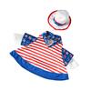 4th of July Porch Goose Outfit Independence Day Red White Blue Patriotic Goose Costume for 20"/27" Goose Statue