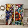 2 Stück Blumige Boho-Fenstervorhänge Bohemian Buntes Blumenmuster Fensterbehänge für Zuhause Schlafzimmer Wohnzimmer Küche Zuhause