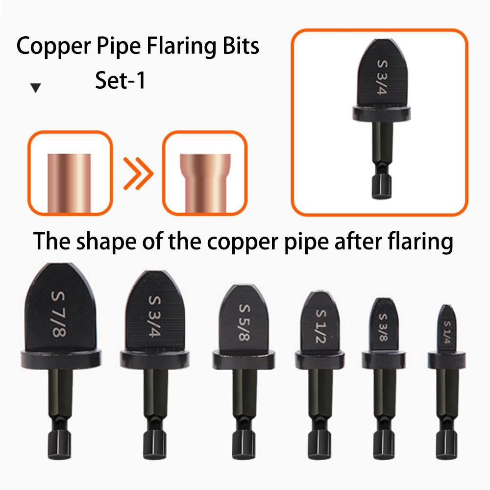 Copper pipe expansion drill bit set 1/4 inch air conditioner refrigerator copper pipe special installation tool pipe expander
