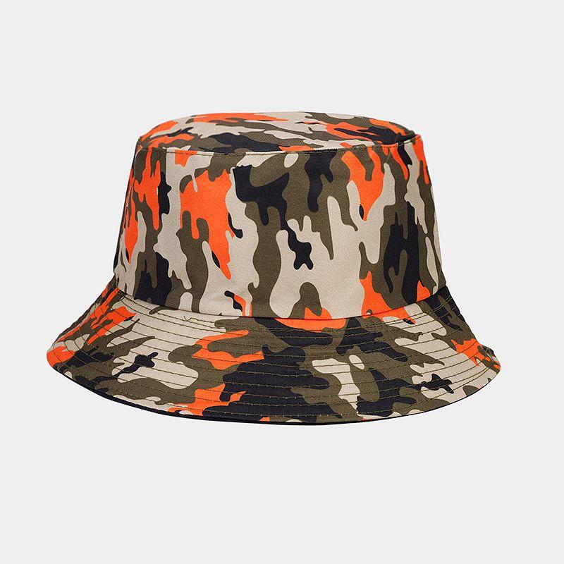 Outdoor Sunshade Camouflage Foldable Sun Beach Fishing Double-Sided Cotton Fisherman Camo Reversible Bucket Hat Cap