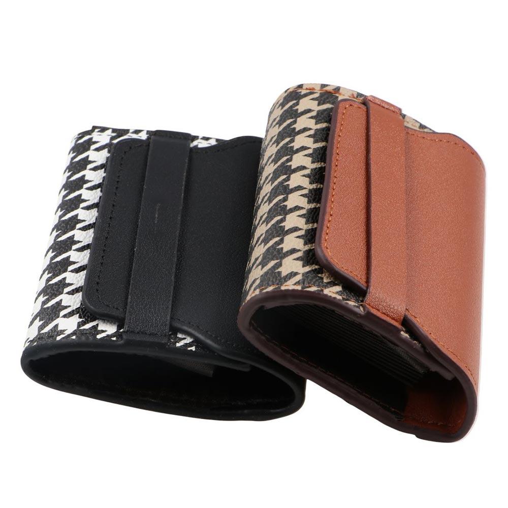 Korean Style Card Holders Clutch Card Pocket Short Wallet Ins Houndstooth Card Bag Outdoor