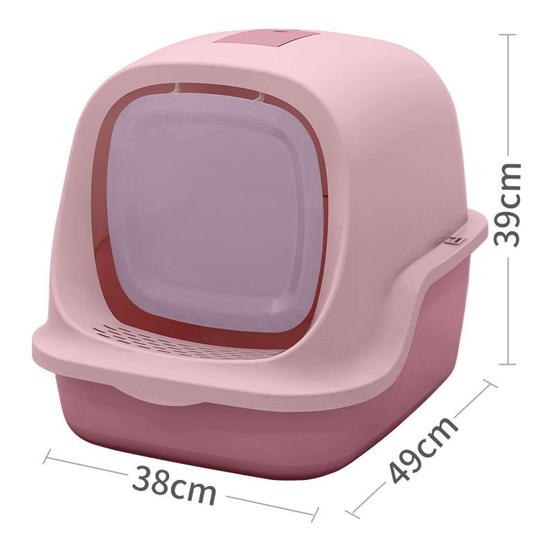 Koda Sandbox Cat Litter Box Semi-enclosed Splashproof Cat Tray Cat Toilet Cleaning Basin Supplies Pet Toilet Kitten Tray Bedpan
