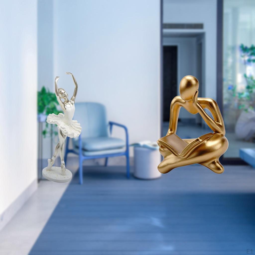 Creative Modern Dancing Girl Figurine Abstract Thinker Statue Art Sculpture Decoration for Bedroom
