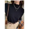 Autumn and Winter Women's Wooden Ear Bottoming Sweater, Fashionable New Half-high Collar Women's Long-sleeved Thick Sweater 2618#