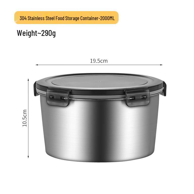 ZISIZ 304 Stainless Steel Round Food Storage Container