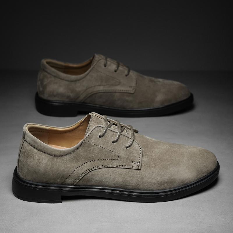 Suede Leather Oxford Shoes for Men Lace Up Man Business Shoes All-Match Casual Dress Footwear New Outdoor Formal Shoes Sneakers