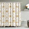 Modern Geometric Shower Curtain With Gold Lines Home Decor Bathroom Accessories For Kids Bathrooms Easy Hanging Rod Set Included