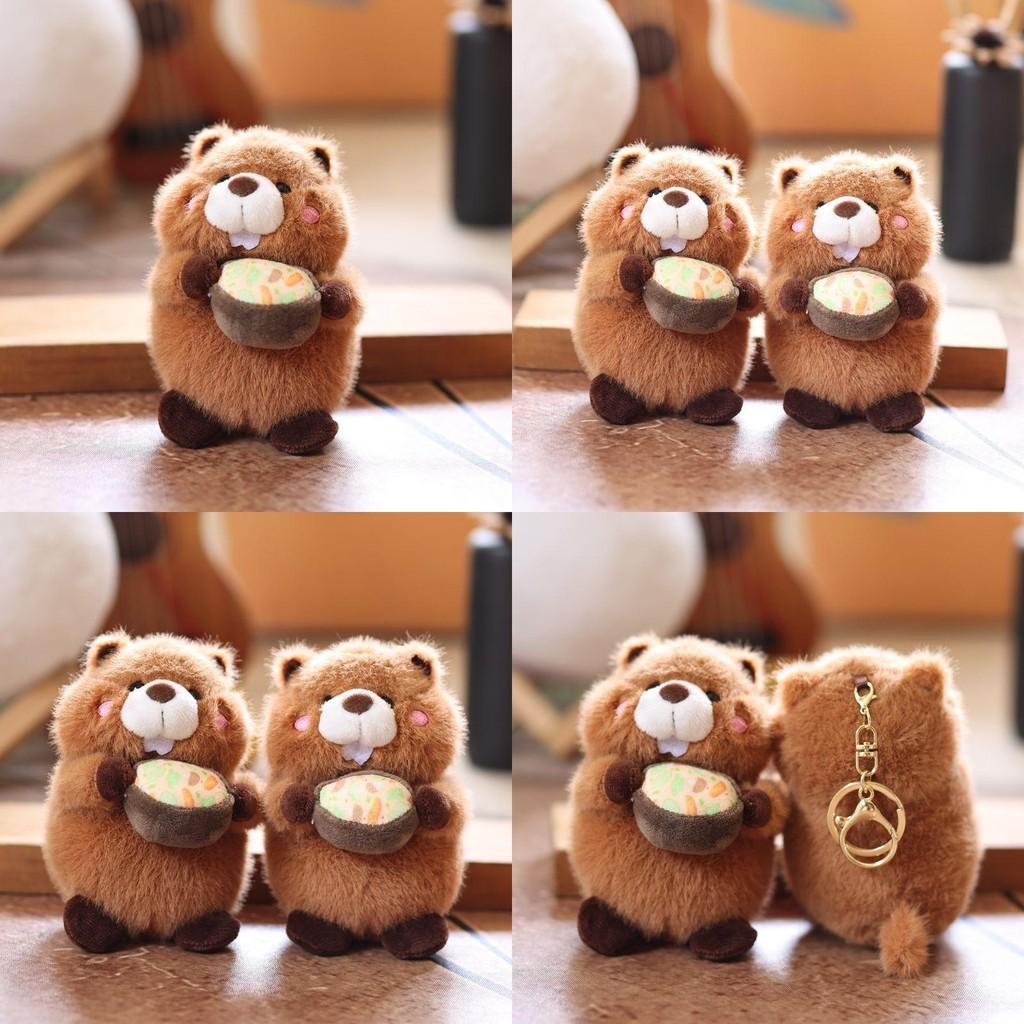 Plush Toy Groundhog Cartoon Animal Doll Keychain Backpack Pendant Holiday Gift
