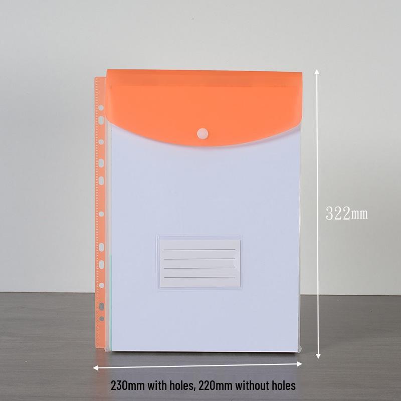 A4 11-Hole Vertical Loose-Leaf Document Bag with Colored Labels