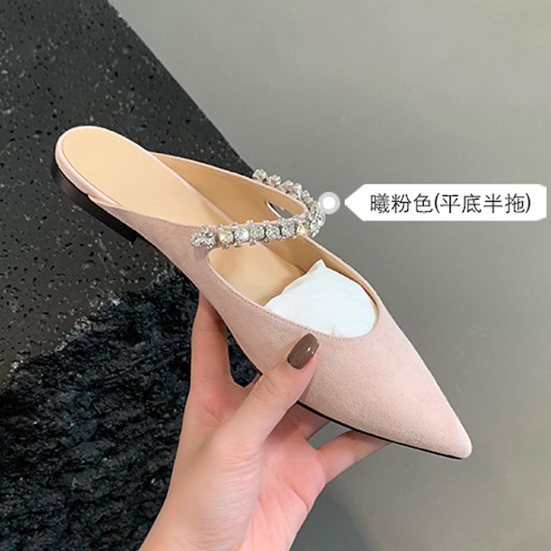 Mode Flash Diamanten Hausschuhe Frau Lackleder Gürtel Sandalen Elegant Damen Pantoletten Spitze Zehenpartie Slip On Gemütliche Pantoletten Party Flipflops
