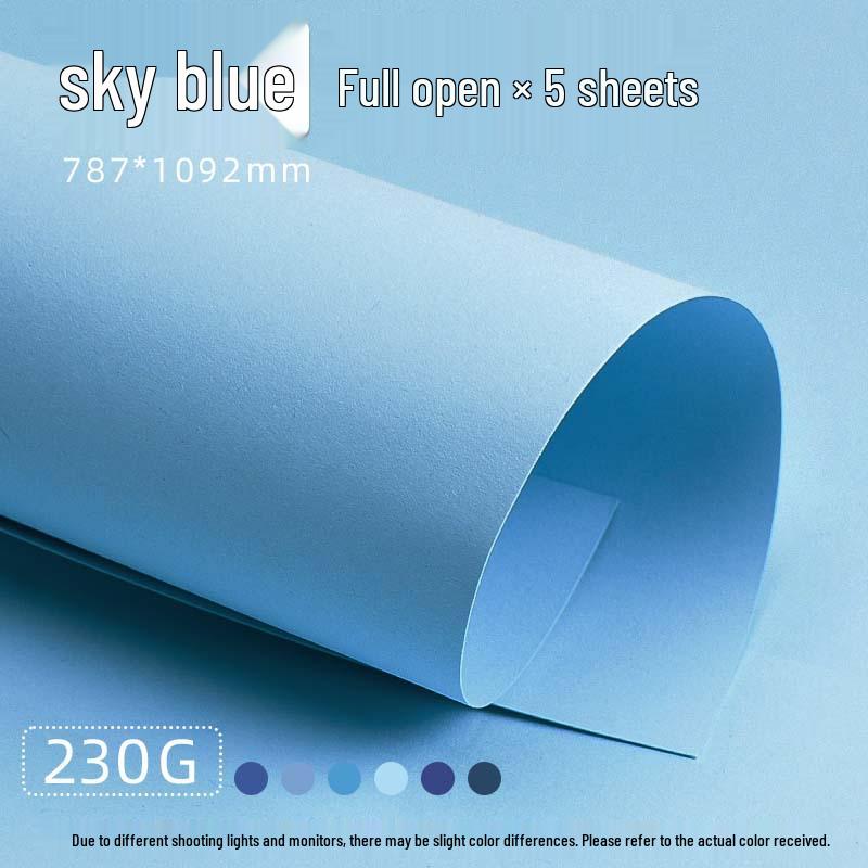 Yuanhao Blue Series A4 Cardstock: Lake Blue, Haze Blue, Navy Blue, Sky Blue, Prussian Blue, Ink Blue - 230G