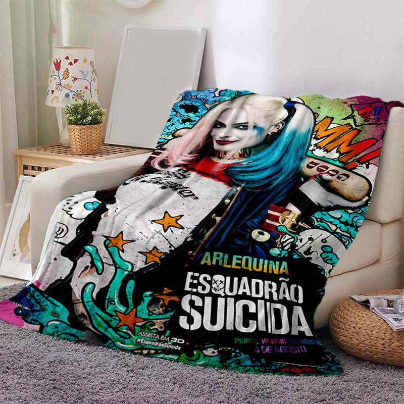

Suicide Squad Harley Quinn Cosplay Wig Halloween Costume AccessoriesPrint Blanket, Soft Blanket For Sofa Office Bed And Travelling Daughter 130cm×150cm（50in×60in）