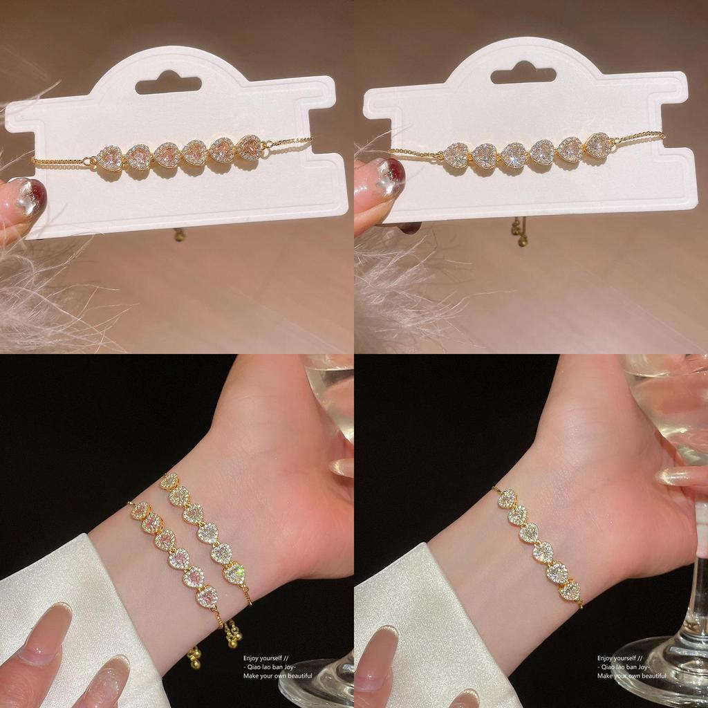 Vintage Heart Shaped Adjustable Bracelet With Gold Plating For Elegant Women Gift