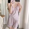 2025 Sexy Damen-Eisseiden-Pyjamaset: Einfarbiges Camisole & Shorts für den Sommer