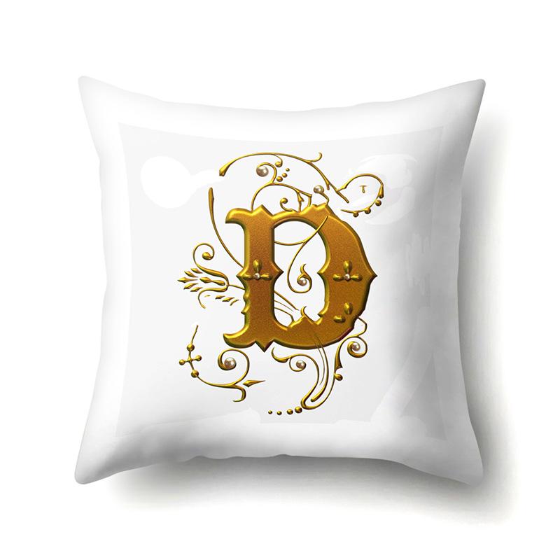 Polyester Pillow Case Car Decoration Home 26 English Letters Printed Car Waist Cushion Pillow Case