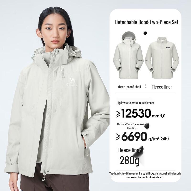 Camel Damen 3-in-1 Outdoorjacke mit Fleecefutter