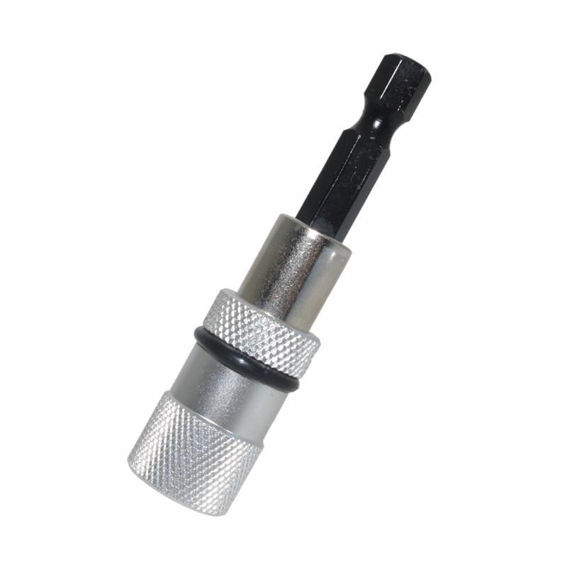 60mm Dark Blue Adjustable Stainless Steel Screwdriver Bit Extension with 1/4 Hex Shank & Quick Release Magnet