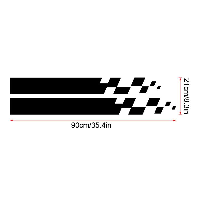2 PZ Adesivi Universali per Cofano Auto Sportivi a Strisce Lunghe a Quadri Copertura Auto Graffi Vinile Decalcomanie Impermeabili Tuning Accessori Auto