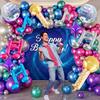 Music Theme Foil Balloons Set 10Pcs Disco Ball Microphone & Note Decorations for 70-90s Disco K-pop Karaoke Birthday Party Props