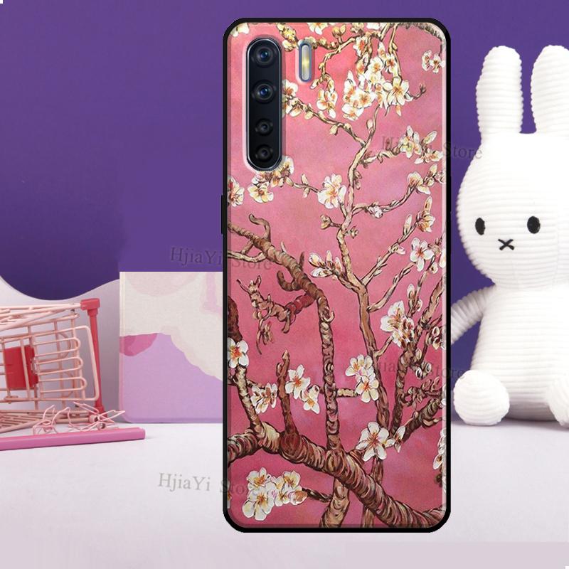 Blossoming Almond Tree Case For OPPO Reno 5 Lite 2Z 2F A5 A9 A53 A53S 2020 A52 A72 A1K A15 A83 A94 A74 A54 Coque