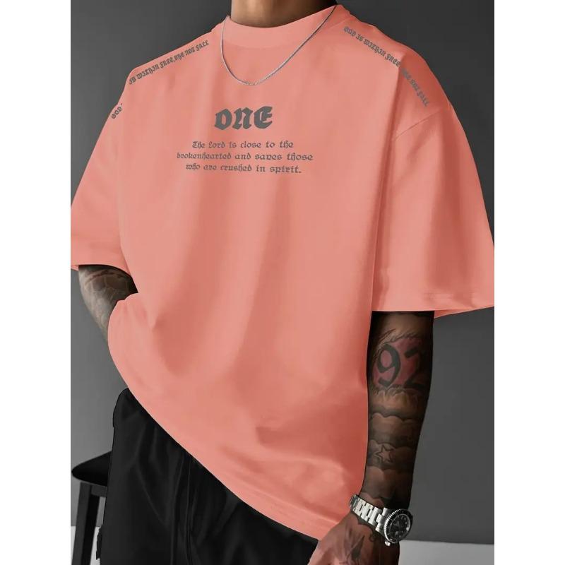 The new men's T-shirt for summer 2025 is breathable lightweight casual and fashionable with letter prints