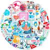 50 Light Blue Themed Hospital Icons Doctors Nurses Stickers Injections Clinic Decoration Nurses Stickers