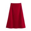 Women's Round Neck Knitted Top + A-Line Skirt Set