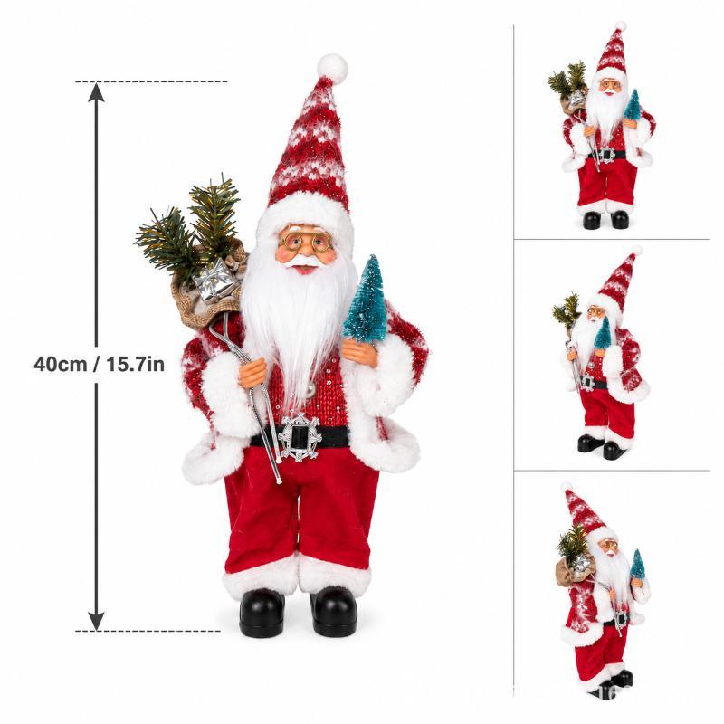 New Santa Claus Standing Figurine Christmas Decoration Window Display Ornament Home Decor Items And Gifts
