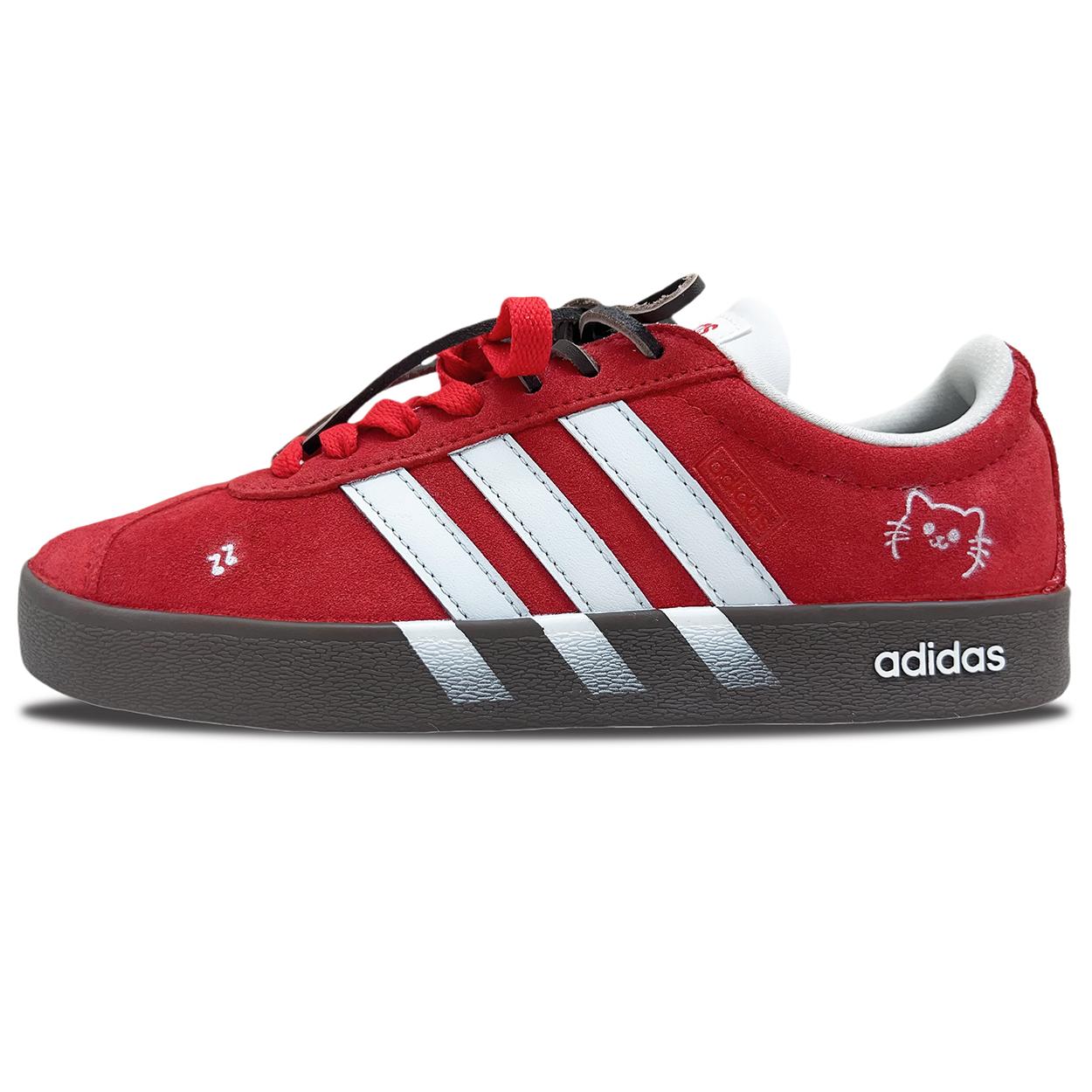 

Adidas VL COURT 2.0 Abrasion Resistant Low top Skateboard Shoes Unisex Red HQ1802(Team1071-) 40