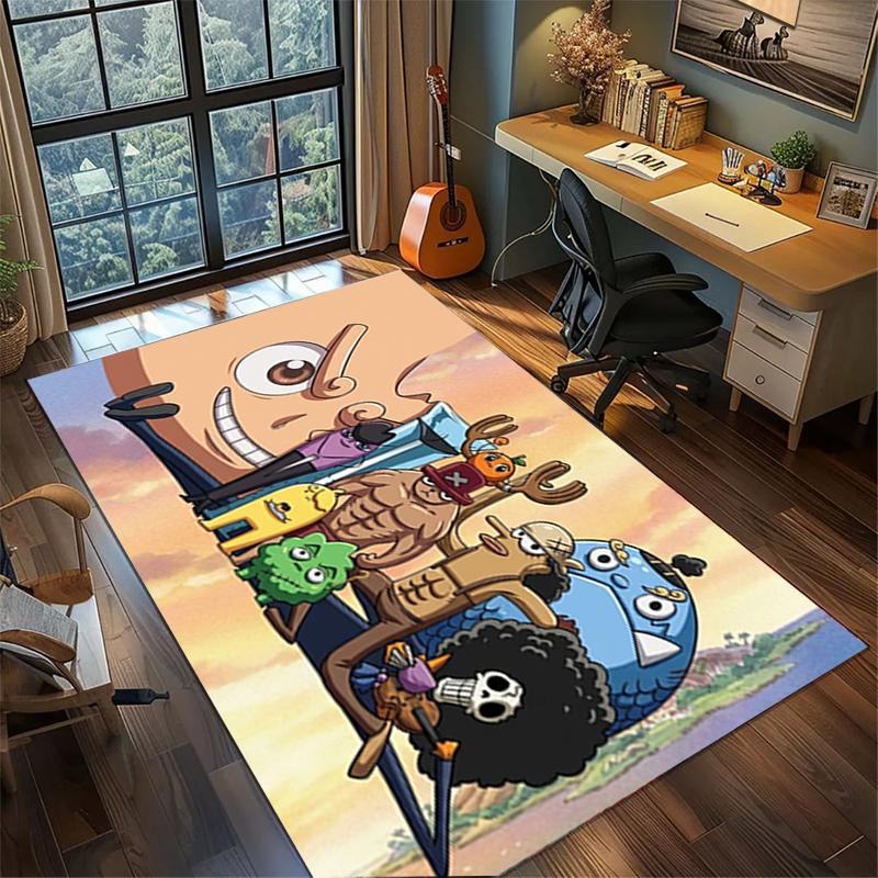 Floor Mat "ONE PIECE" Large Area Non Slip Washable Rug Carpet Bedroom Gamer Room Decor Kwq24
