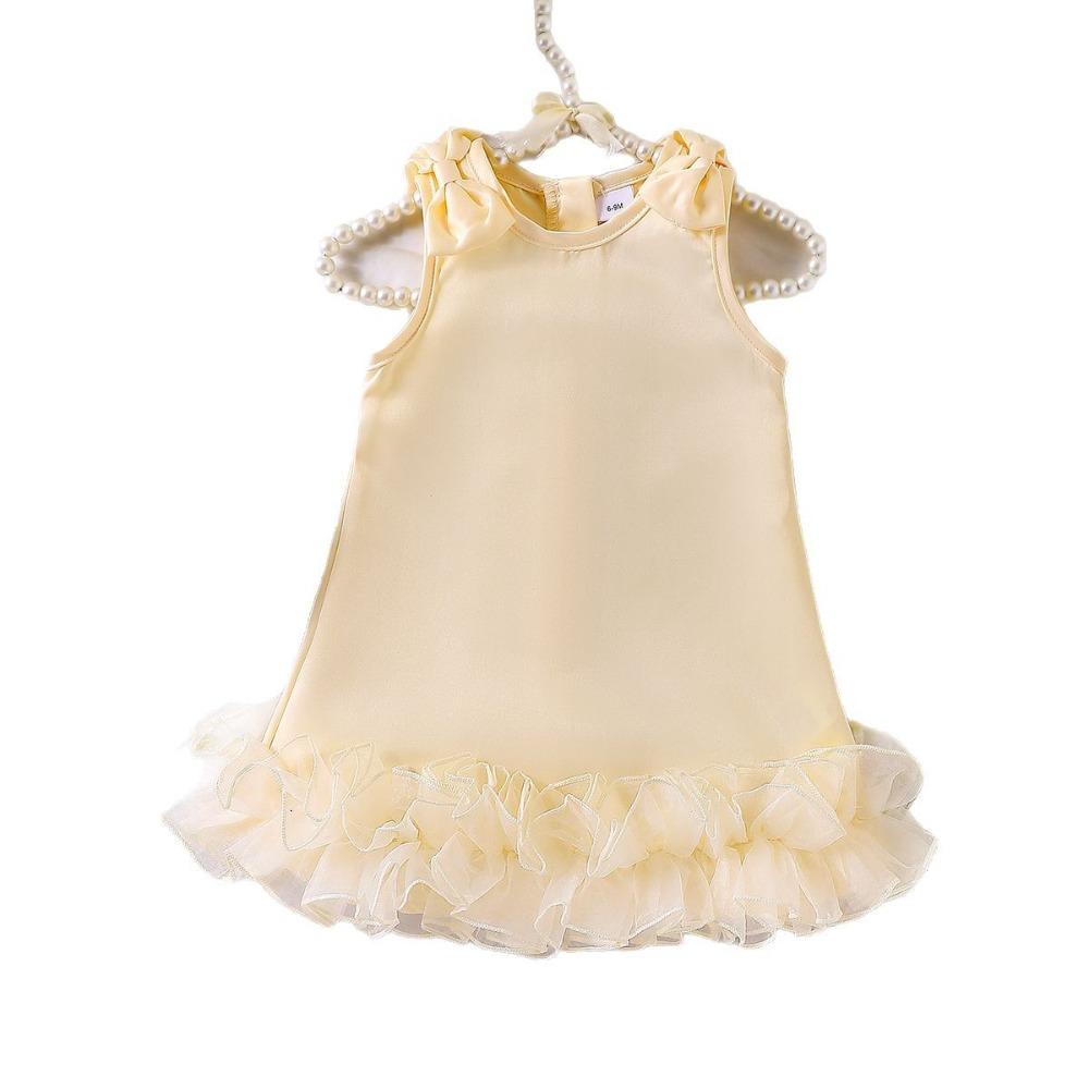 6M-3Y Children's Clothing Girls Baby Dresses Beige Dresses Summer Dresses
