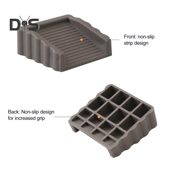 4Pcs Rubber Door Stopper Wedge Wall Protector Heavy Duty Anti-slip Windproof No Drilling Anti-collision Carpet Tile Concrete Wooden Floor Doorstop