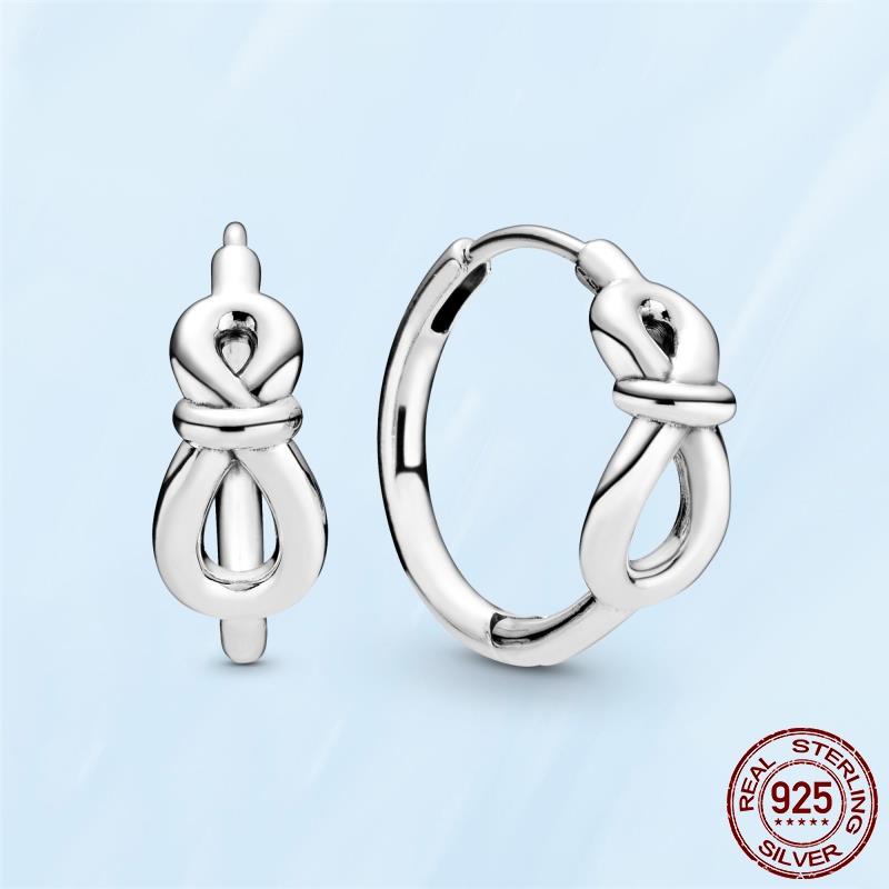 Real Original 925 Sterling Silver Daisy Flower Feather Hoop Heart Stud Earrings Fit Women Fashion Jewelry Engagement Party Gift