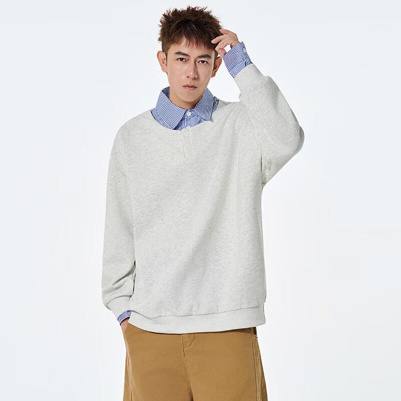 TOM ADAM Men's Faux 2-Piece Polo Collar Sweatshirt