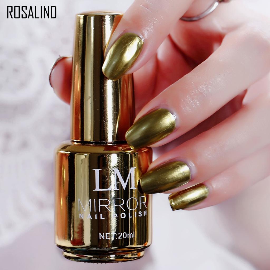 Fashion Gel Oranments, 20 ml, cu efect rapid de oglindă, lac de unghii metalic pentru uscare, instrument de durată