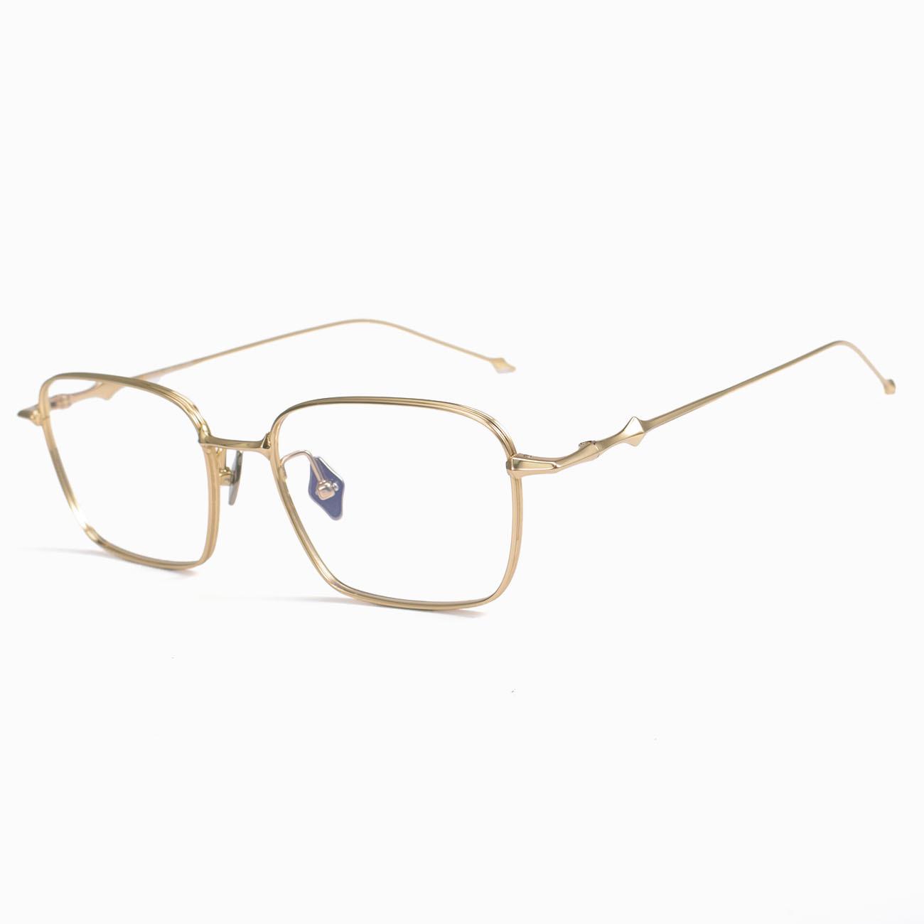 

2024 Стильная черная квадратная оправа для очков из чистого титана для мужчин