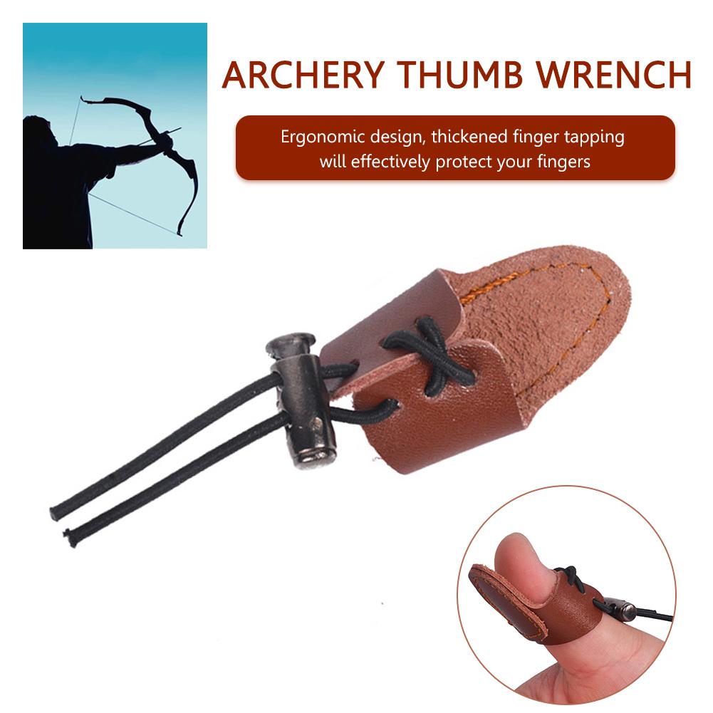 Recurve Bow Arrow Finger Tip Protector Practice Archery Thumb Ring Tab Guard for Archer Daily Exercise Training