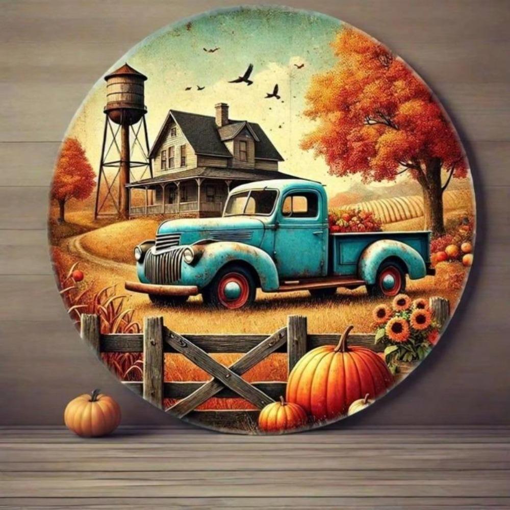 Metal Flower Wall Art Hanging Tin Sign Decor for Cafe Bedroom Library School