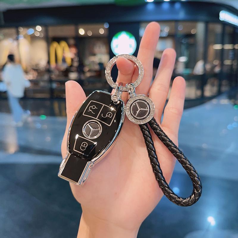 Car Key Case Cover Key Bag Accessories For Mercedes Benz A B C S Class AMG GLA CLA GLC W176 W221 W204 W205 Shell Fob Keychain QQ75