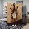 Black Background Sports Figure Print Blanket Suitable For All Seasons Camping Trip Air Conditioning Blanket Nap Blanket Sheet